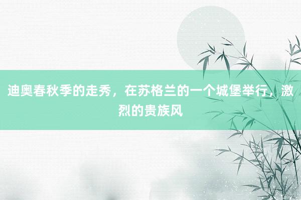 迪奥春秋季的走秀，在苏格兰的一个城堡举行，激烈的贵族风