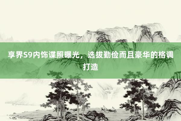 享界S9内饰谍照曝光，选拔勤俭而且豪华的格调打造