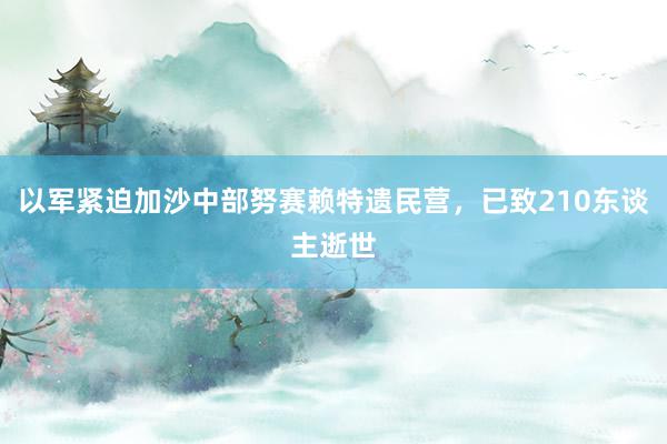 以军紧迫加沙中部努赛赖特遗民营，已致210东谈主逝世