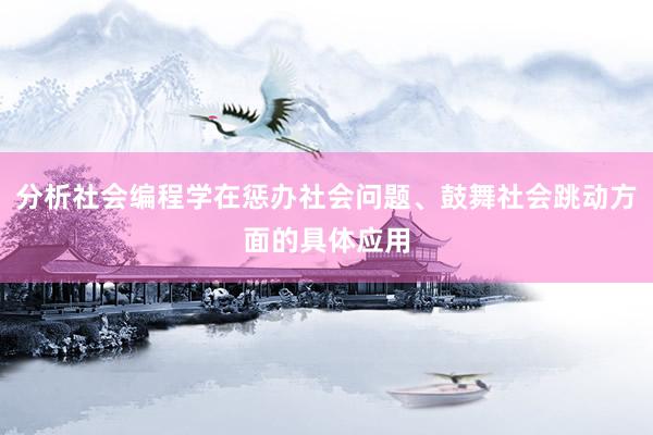 分析社会编程学在惩办社会问题、鼓舞社会跳动方面的具体应用