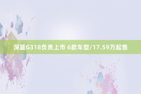 深蓝G318负责上市 6款车型/17.59万起售