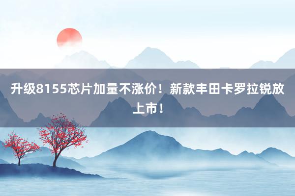 升级8155芯片加量不涨价！新款丰田卡罗拉锐放上市！