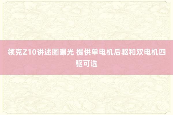 领克Z10讲述图曝光 提供单电机后驱和双电机四驱可选