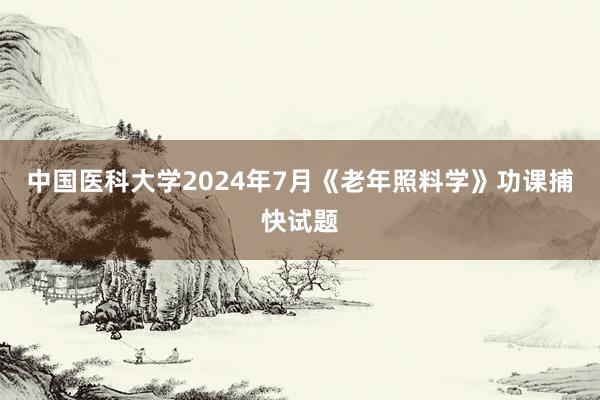 中国医科大学2024年7月《老年照料学》功课捕快试题