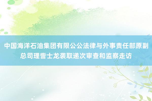 中国海洋石油集团有限公公法律与外事责任部原副总司理訾士龙袭取递次审查和监察走访