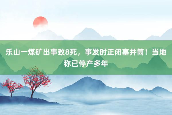 乐山一煤矿出事致8死，事发时正闭塞井筒！当地称已停产多年