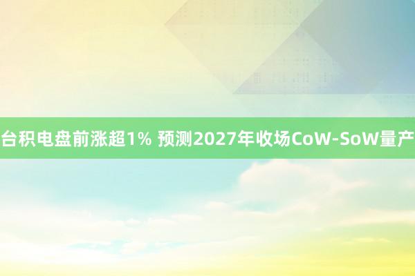 台积电盘前涨超1% 预测2027年收场CoW-SoW量产